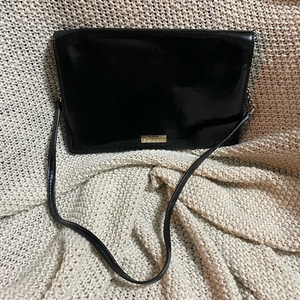 Kate Spade Black Patent Leather Clutch Shoulder Bag